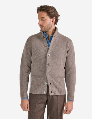 Landford Cardigan Lammull Gråbeige