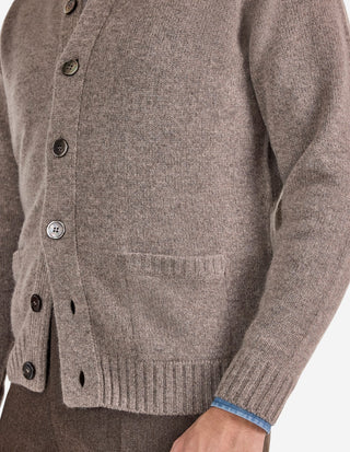 Landford Cardigan Lammull Gråbeige