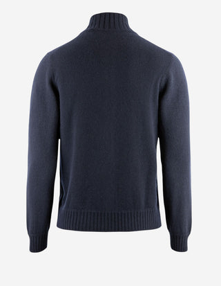 Full Zip Cardigan Cashmere Navy