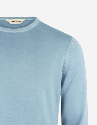 Rundhalsad Tröja Vintage Merino Ljusblå