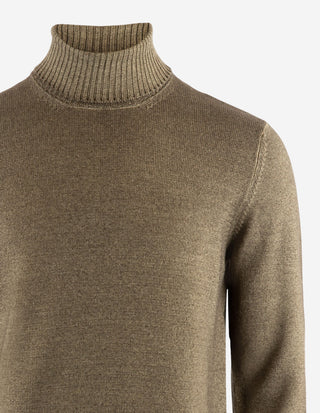 Polotröja Vintage Merino Olivgrön