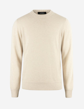 Rundhalsad Tröja Cashmere Benvit