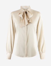 Selma Blus Siden Benvit