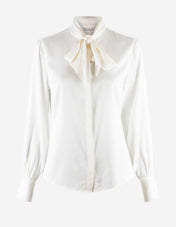 Selma Blus Siden Benvit