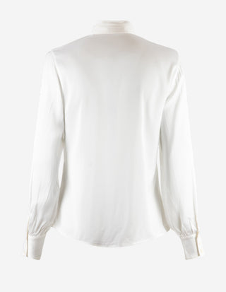 Selma Blus Siden Benvit
