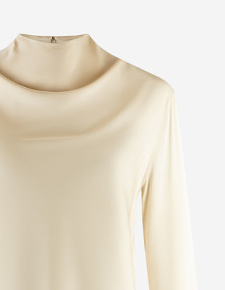 Ayumi Blus Siden Benvit