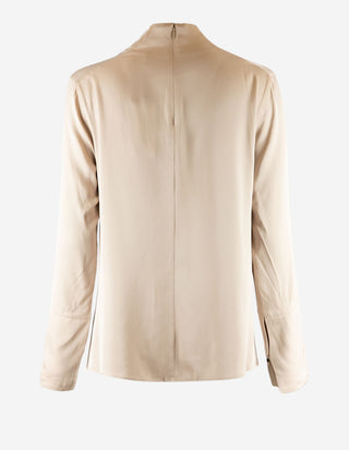 Ayumi Blus Siden Ljusbeige