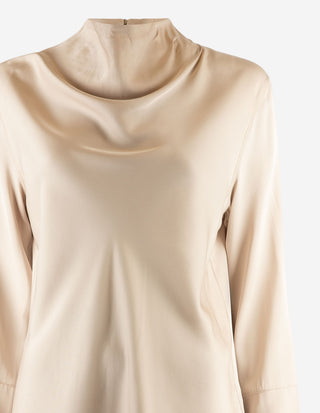 Ayumi Blus Siden Ljusbeige