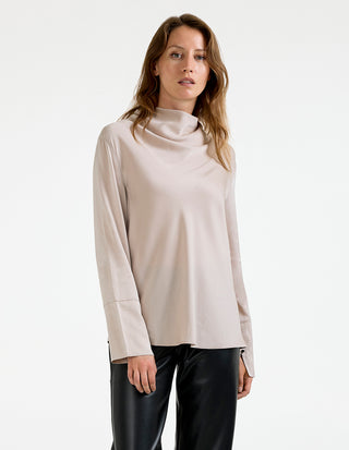 Ayumi Blus Siden Ljusbeige