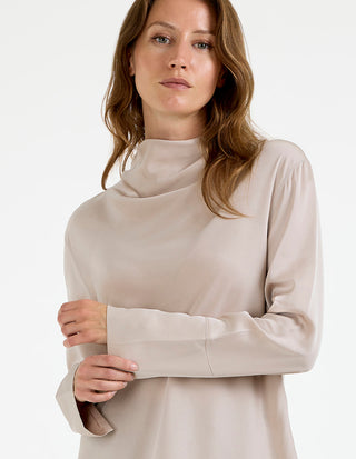 Ayumi Blus Siden Ljusbeige
