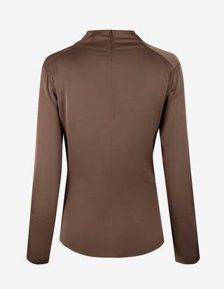 Ayumi Blus Siden Ljusbrun
