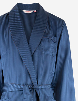 Woburn Morgonrock Siden Navy