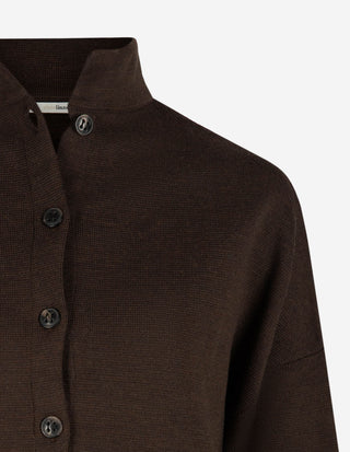 Spring Cardigan Merinoull Brun