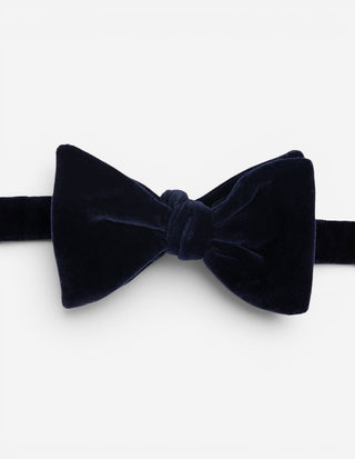 Klassisk Fluga Sammet Navy
