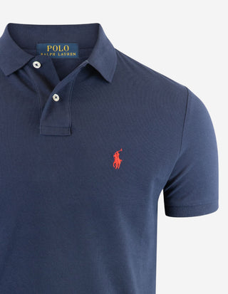Custom Slim Fit Polo Piké Navy