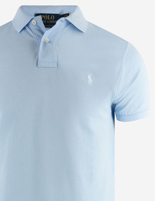 Custom Slim Fit Polo Piké Ljusblå