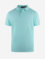 Pikétröja Custom Slim Fit Ljusblå/Turkos