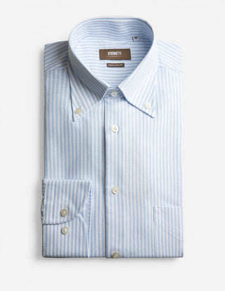 Regular Fit Button Down Oxford Shirt Blå/Vit Randig