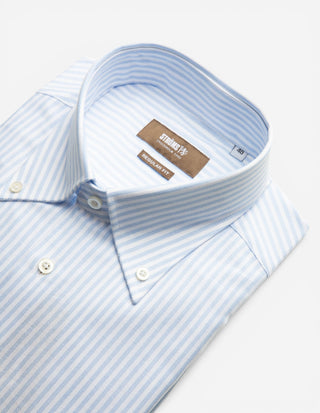 Regular Fit Button Down Oxford Shirt Blå/Vit Randig