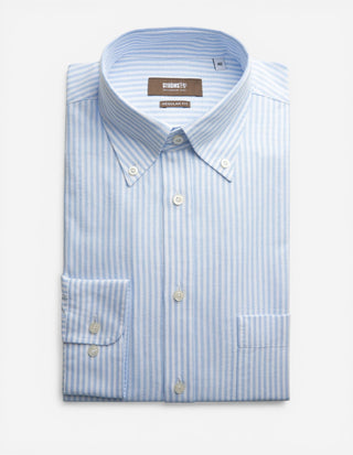 Regular Fit Button Down Oxford Shirt Blå/Vit Randig