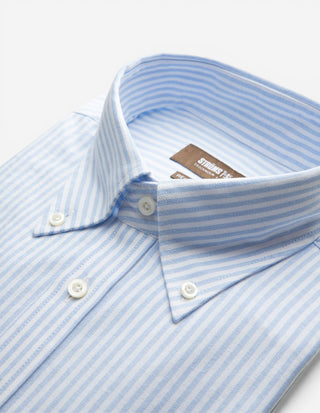 Regular Fit Button Down Oxford Shirt Blå/Vit Randig