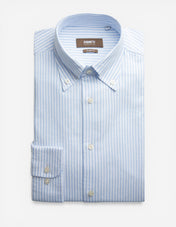 Slim Fit Oxford Skjorta Blå/Vit Randig