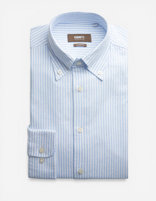 Slim Fit Oxford Skjorta Blå/Vit Randig