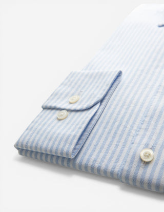 Slim Fit Oxford Skjorta Blå/Vit Randig