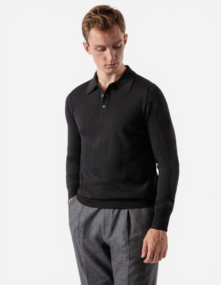 Poloshirt Merino Svart