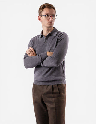 Poloshirt Merino Grå