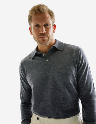 Poloshirt Merino Grå