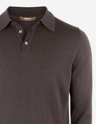Poloshirt Merino Brun
