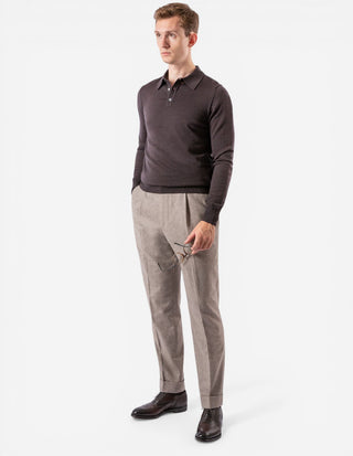 Poloshirt Merino Brun