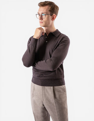 Poloshirt Merino Brun