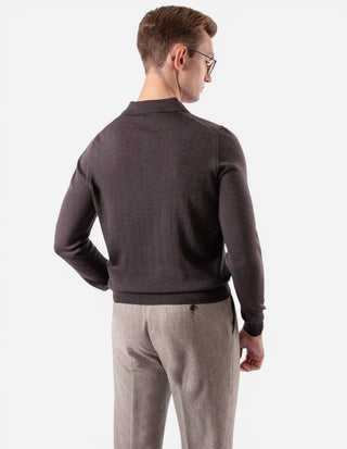 Poloshirt Merino Brun