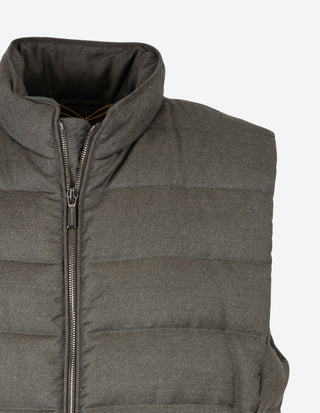 Oliver-L Wool Cashmere Down Väst Forest