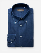 Regular Fit Skjorta Denim Mörkblå