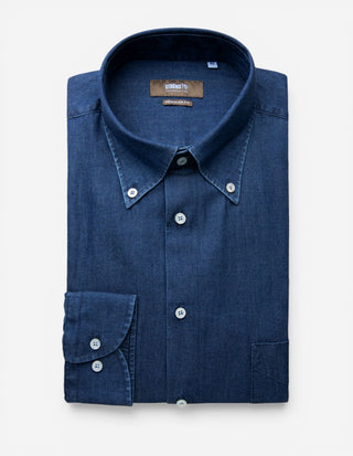 Regular Fit Skjorta Denim Mörkblå