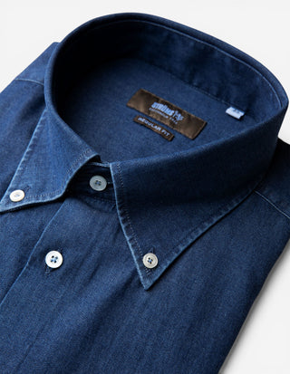 Regular Fit Skjorta Denim Mörkblå