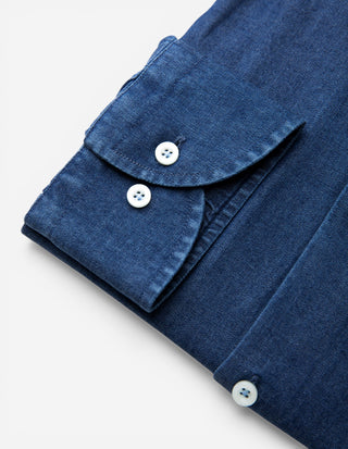 Regular Fit Skjorta Denim Mörkblå