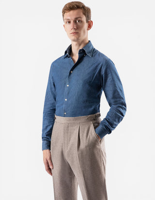Slim Fit Skjorta Denim Mörkblå