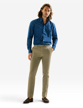 Slim Fit Skjorta Denim Mörkblå