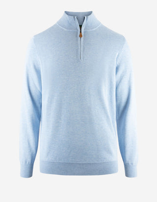 Selhurst Half Zip Bomull/Cashmere Stålblå