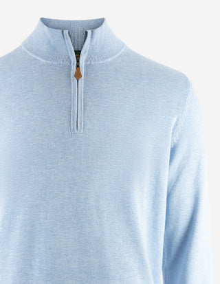 Selhurst Half Zip Bomull/Cashmere Stålblå