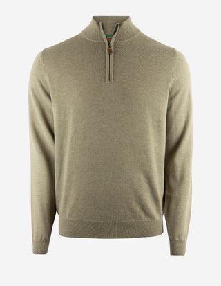 Selhurst Half Zip Bomull/Cashmere Olivgrön