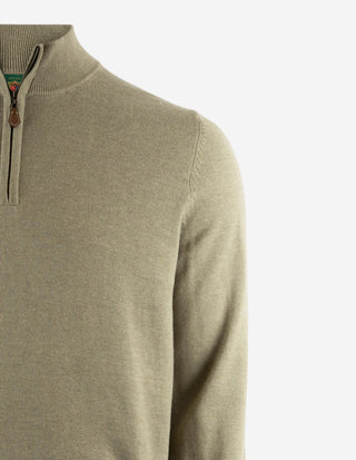 Selhurst Half Zip Bomull/Cashmere Olivgrön