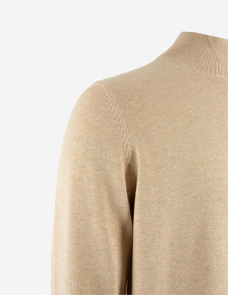 Selhurst Half Zip Bomull/Cashmere Ljusbeige