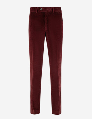 Parma Regular Fit Trouser Genua Cord Vinröd