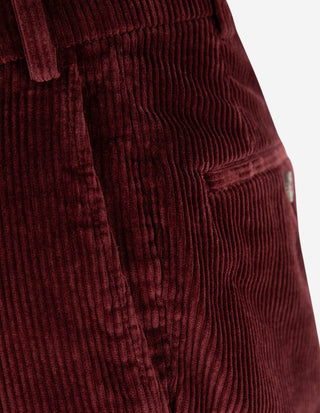 Parma Regular Fit Trouser Genua Cord Vinröd