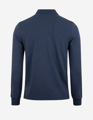 Custom Slim Fit Long Sleeve Polo Mörkblå